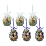 Clayre & Eef | Decoratie Hanger Ei (set 6) Meerkleurig ø 7x10 cm | 65912 Clayre & Eef | Decoratie Hanger Ei (set 6) Meerkleurig ø 7x10 cm | 65912