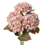Clayre & Eef | Kunstbloem Hortensia Roze Groen 18x16x44 cm | 6PL0302 Clayre & Eef | Kunstbloem Hortensia Roze Groen 18x16x44 cm | 6PL0302