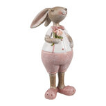 Clayre & Eef | Decoratie Konijn Beige Roze 4x5x11 cm | 6PR5246 Clayre & Eef | Decoratie Konijn Beige Roze 4x5x11 cm | 6PR5246