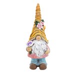 Dekoratief | Gnoom m/bloemenhoed, staand, resina, 10x10x29cm | A250005 Dekoratief | Gnoom m/bloemenhoed, staand, resina, 10x10x29cm | A250005