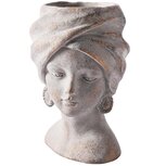 Dekoratief | Bloempot vrouwenhoofd, goud/zwart, cement, 15x14x22cm | A250008 Dekoratief | Bloempot vrouwenhoofd, goud/zwart, cement, 15x14x22cm | A250008
