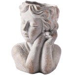 Dekoratief | Bloempot vrouw, goud/zwart, cement, 16x13x22cm | A250009 Dekoratief | Bloempot vrouw, goud/zwart, cement, 16x13x22cm | A250009