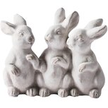 Dekoratief | Trio bunny's, grijs, cement, 18x8x15cm | A250019 Dekoratief | Trio bunny's, grijs, cement, 18x8x15cm | A250019