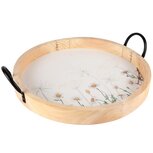Dekoratief | Dienblad rond 'Spring Flowers', wit, hout, 36x36x4cm | A250040 Dekoratief | Dienblad rond 'Spring Flowers', wit, hout, 36x36x4cm | A250040