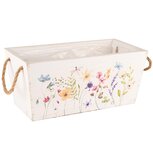 Dekoratief | Bakje 'Spring Flowers', wit, hout, 27x13x12cm | A250041 Dekoratief | Bakje 'Spring Flowers', wit, hout, 27x13x12cm | A250041