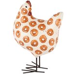 Dekoratief | Kip staand m/bollen, wit/bruin, resina, 10x7x15cm | A250060 Dekoratief | Kip staand m/bollen, wit/bruin, resina, 10x7x15cm | A250060