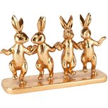 Dekoratief | Kwartet bunnies, goud, resina, 24x6x15cm | A250062 Dekoratief | Kwartet bunnies, goud, resina, 24x6x15cm | A250062