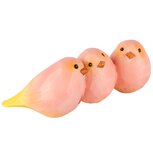Dekoratief | Trio vogeltjes, roze/geel, resina, 13x7x5cm | A250064 Dekoratief | Trio vogeltjes, roze/geel, resina, 13x7x5cm | A250064