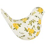 Dekoratief | Vogel m/bloemen, wit/geel, resina, 10x5x7cm | A250066 Dekoratief | Vogel m/bloemen, wit/geel, resina, 10x5x7cm | A250066