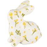 Dekoratief | Bunny m/bloemen, geel/wit, resina, 11x7x13cm | A250067 Dekoratief | Bunny m/bloemen, geel/wit, resina, 11x7x13cm | A250067