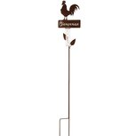 Dekoratief | Tuinprikker haan m/pluviometer, roest, metaal, 20x120cm | A250102 Dekoratief | Tuinprikker haan m/pluviometer, roest, metaal, 20x120cm | A250102