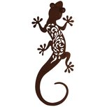 Dekoratief | Wanddeco salamander, roest, metaal, 21x48cm | A250106 Dekoratief | Wanddeco salamander, roest, metaal, 21x48cm | A250106