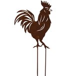Dekoratief | Tuinprikker haan, roest, metaal, 21x45cm | A250107 Dekoratief | Tuinprikker haan, roest, metaal, 21x45cm | A250107
