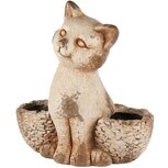 Dekoratief | Poes m/bloempotten, naturel, magnesium, 35x20x37cm | A250115 Dekoratief | Poes m/bloempotten, naturel, magnesium, 35x20x37cm | A250115