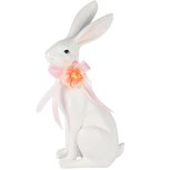 Dekoratief | Bunny zittend m/strik, wit/peach, resina, 20x12x36cm | A250125 Dekoratief | Bunny zittend m/strik, wit/peach, resina, 20x12x36cm | A250125