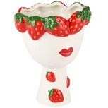 Dekoratief | Bloempot dame m/aardbeien, keramiek, 13x12x16cm | A250135 Dekoratief | Bloempot dame m/aardbeien, keramiek, 13x12x16cm | A250135