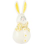 Dekoratief | Bunny m/bloemen, wit/geel, keramiek, 9x8x19cm | A250145 Dekoratief | Bunny m/bloemen, wit/geel, keramiek, 9x8x19cm | A250145