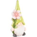 Dekoratief | Gnoom m/bloem, groen/roze, TC, 14x11x32cm | A250155 Dekoratief | Gnoom m/bloem, groen/roze, TC, 14x11x32cm | A250155