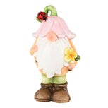 Dekoratief | Gnoom m/bloemenhoed, roze/oranje, resina, 10x8x18cm | A250156 Dekoratief | Gnoom m/bloemenhoed, roze/oranje, resina, 10x8x18cm | A250156