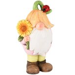 Dekoratief | Gnoom m/bloemenhoed, oranje/roze, resina, 13x10x23cm | A250157 Dekoratief | Gnoom m/bloemenhoed, oranje/roze, resina, 13x10x23cm | A250157