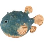 Dekoratief | Vis blauw/naturel, keramiek, 14x9x9cm | A250185 Dekoratief | Vis blauw/naturel, keramiek, 14x9x9cm | A250185