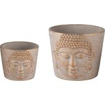 Dekoratief | Set 2 Bloempots 'Boeddha', grijs, cement, 20x18x16cm | A250206 Dekoratief | Set 2 Bloempots 'Boeddha', grijs, cement, 20x18x16cm | A250206