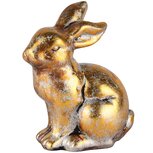 Dekoratief | Bunny zittend, grijs/goud, keramiek, 12x7x14cm | A250211 Dekoratief | Bunny zittend, grijs/goud, keramiek, 12x7x14cm | A250211