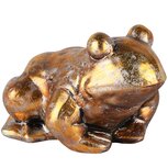 Dekoratief | Kikker, grijs/goud, keramiek, 17x14x12cm | A250212 Dekoratief | Kikker, grijs/goud, keramiek, 17x14x12cm | A250212