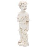 Dekoratief | Deco jongen staand m/beertje, wit, keramiek, 15x10x47cm | A250214 Dekoratief | Deco jongen staand m/beertje, wit, keramiek, 15x10x47cm | A250214