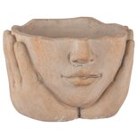 Dekoratief | Bloempot hoofd m/handen, grijs, cement, 16x14x10cm | A250217 Dekoratief | Bloempot hoofd m/handen, grijs, cement, 16x14x10cm | A250217