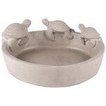 Dekoratief | Vogelvoederschaal m/schildpadjes, grijs, cement, 22x22x9cm | A250219 Dekoratief | Vogelvoederschaal m/schildpadjes, grijs, cement, 22x22x9cm | A250219