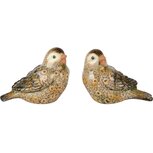 Dekoratief | Vogel zittend, naturel, keramiek, 12x7x11cm, set van 2 stuks | A250227 Dekoratief | Vogel zittend, naturel, keramiek, 12x7x11cm, set van 2 stuks | A250227