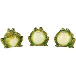 Dekoratief | Kikker horen/zien/zwijgen, groen, keramiek, 11x8x9cm, set van 3 stuks | A250239 Dekoratief | Kikker horen/zien/zwijgen, groen, keramiek, 11x8x9cm, set van 3 stuks | A250239