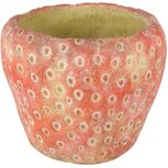 Dekoratief | Bloempot 'Strawberry', rood, cement, 16x16x14cm | A250254 Dekoratief | Bloempot 'Strawberry', rood, cement, 16x16x14cm | A250254
