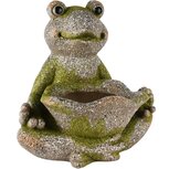 Dekoratief | Kikker zittend m/bloembak, grijs/groen, magnesium, 29x24x29cm | A250273 Dekoratief | Kikker zittend m/bloembak, grijs/groen, magnesium, 29x24x29cm | A250273