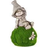 Dekoratief | Kindje op grasbol, groen/grijs, magnesium, 23x15x38cm | A250282 Dekoratief | Kindje op grasbol, groen/grijs, magnesium, 23x15x38cm | A250282