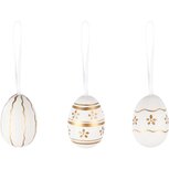Dekoratief | Box 6 hangers eitjes, wit/goud, pvc, 11x11x4cm | A250293 Dekoratief | Box 6 hangers eitjes, wit/goud, pvc, 11x11x4cm | A250293
