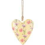 Dekoratief | Hanger hart m/bloemen, wit/roze/paars, metaal, 11x10x2cm | A250295 Dekoratief | Hanger hart m/bloemen, wit/roze/paars, metaal, 11x10x2cm | A250295