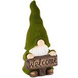 Dekoratief | Tuingnoom 'Welcome', groen, magnesium, 19x17x40cm | A250318 Dekoratief | Tuingnoom 'Welcome', groen, magnesium, 19x17x40cm | A250318