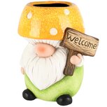 Dekoratief | Tuingoom bloempot 'Welcome', geel/groen, magnesium, 22x20x25cm | A250323 Dekoratief | Tuingoom bloempot 'Welcome', geel/groen, magnesium, 22x20x25cm | A250323