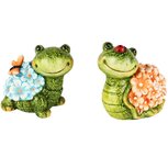 Dekoratief | Schildpad m/bloemen, resina, 12x8x12cm, set van 2 stuks | A250324 Dekoratief | Schildpad m/bloemen, resina, 12x8x12cm, set van 2 stuks | A250324