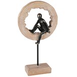 Dekoratief | Deco man in ring op voet, naturel/zwart, resina, 16x6x29cm | A250327 Dekoratief | Deco man in ring op voet, naturel/zwart, resina, 16x6x29cm | A250327