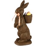 Dekoratief | Bunny m/strik/mandje, bruin/roze, resina, 15x12x29cm | A250331 Dekoratief | Bunny m/strik/mandje, bruin/roze, resina, 15x12x29cm | A250331