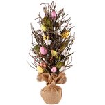 Dekoratief | Deco paasboompje, naturel, roze/geel, 23x54cm | A250341 Dekoratief | Deco paasboompje, naturel, roze/geel, 23x54cm | A250341