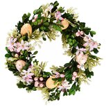 Dekoratief | Krans m/bloemen/eieren, roze/geel, pvc, 30x7cm | A250343 Dekoratief | Krans m/bloemen/eieren, roze/geel, pvc, 30x7cm | A250343