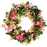 Dekoratief | Krans m/bloemen, groen/roze, pvc, 31x31x6cm | A250347 Dekoratief | Krans m/bloemen, groen/roze, pvc, 31x31x6cm | A250347