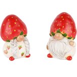 Dekoratief | Aardbeignoompje staand, rood/wit, resina, 6x5x9cm, set van 2 stuks | A250405 Dekoratief | Aardbeignoompje staand, rood/wit, resina, 6x5x9cm, set van 2 stuks | A250405