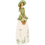 Dekoratief | Dame staand m/bloemen, wit/groen, resina, 9x7x31cm | A250406 Dekoratief | Dame staand m/bloemen, wit/groen, resina, 9x7x31cm | A250406