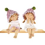 Dekoratief | Lavendelkindje zittend, resina, 7x7x14cm, set van 2 stuks | A250417 Dekoratief | Lavendelkindje zittend, resina, 7x7x14cm, set van 2 stuks | A250417