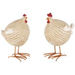 Dekoratief | Kippetje staand, naturel, resina, 10x7x14cm, set van 2 stuks | A250419 Dekoratief | Kippetje staand, naturel, resina, 10x7x14cm, set van 2 stuks | A250419